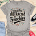 Easily distracted by frenchies - V5 - Baseball Text T-Shirt